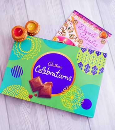 Cadbury Celebration and Diwali card with Mataka Diya
