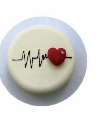 Heartbeat Theme cake
