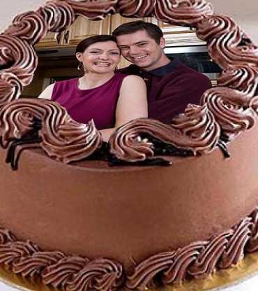 Chocolate Photo Cake For Husband
