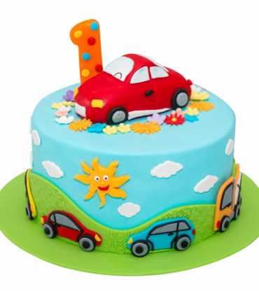 Cut Racing Car Kids Cake