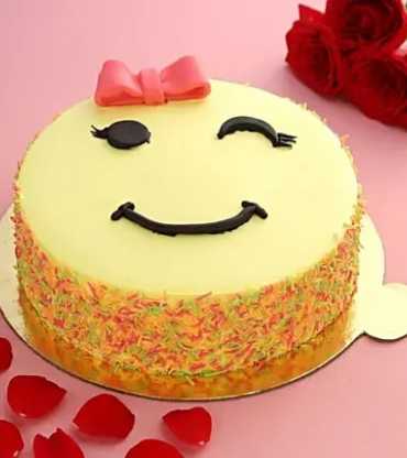 Cute Winking Butterscotch Cake