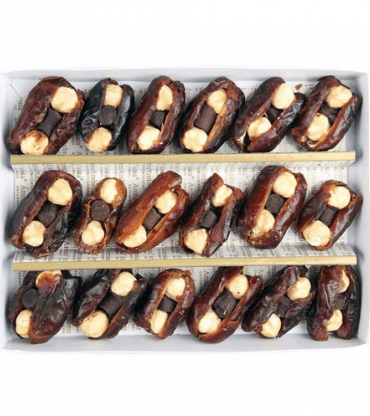 Hazelnut and Chocolate Stuffed dates