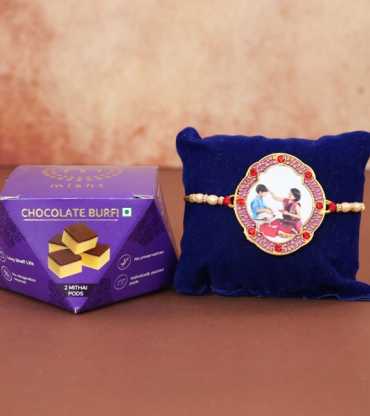  Rakhi with Chocolate Burfi 