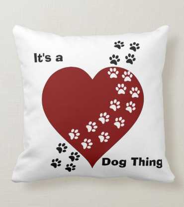 Its A Dog Thing Heart And Paw Print Pillow