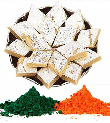 KAJU KATLI WITH HOLI TIKKA