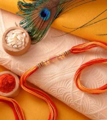 Crystal Beads And Stone Work Rakhi