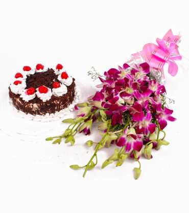 orchids-with-half-kg-black-forest