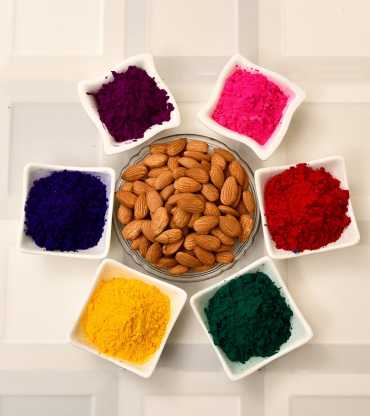 Assorted Holi Gulal with Almonds