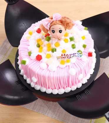 Pink Doll Bomb Cake