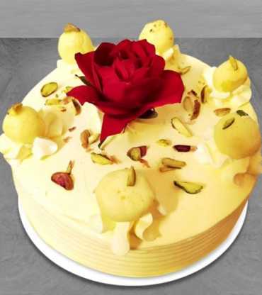 Rajbhog Cake With Rose