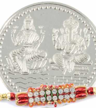 Rakhi Gift Set for Brother - Silver Coin & Rakhi