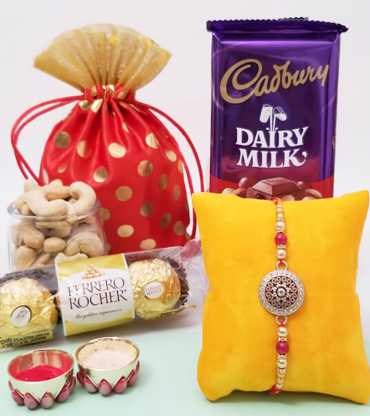 Sweet Healthy Rakhi Gift Combo