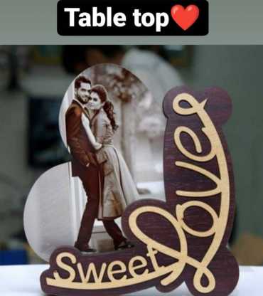Wooden Table Top With Photo