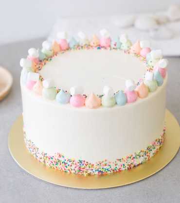 Round Vanilla Sprinkles Cake 