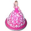 pink barbie doll cake