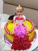 Barbie Sitting On Cake