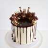 Butterscotch Cake With Chocolate Toping
