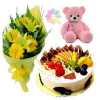  Fruit--CAKE-teddy-bear-and-bouquet.