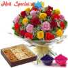 Holi Special Dryfruit With Flowers