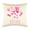 Mom Pink Hearts Throw Pillow