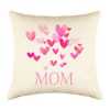 Mom Pink Hearts Throw Pillow