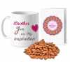 Personilsed Mug and Almonds with Bhai Dooj Card