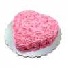 Pink Flower Heart Shape Cake