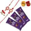 Red Couple Rakhi With Dairy Milk Chocolates