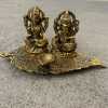  METAL LAXMI GANESH IDOL SHOWPIECE WITH OIL LAMP DIYA FOR RAKHI GIFT