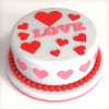 Round Shape Valentine Love Fondant Cake