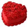 Strawberry Heart Shape Red Rose Cake