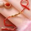 Golden Beads And Stones Rakhi