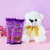Teddy Bear with Cadbury Dairy Milk Silk Bars