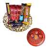 Holi Pooja thali with chocolates