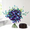 Beautiful-6-blue-orchid-with-half-kg-chocolate-cake