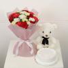Bunch-of-20-mix-carnations-with-half-kg-vanilla-cake-teddy